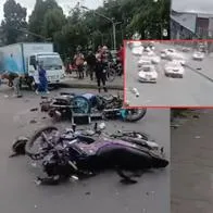 Bogotá: nuevo video del accidente en el que murieron dos motociclistas
