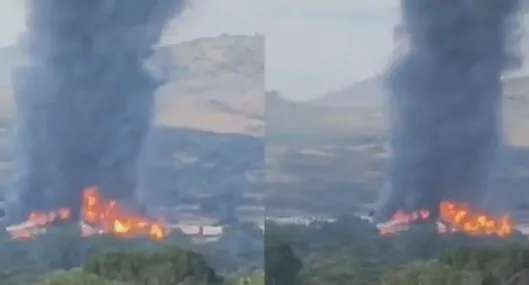 Así se vio la explosión de un tren en México