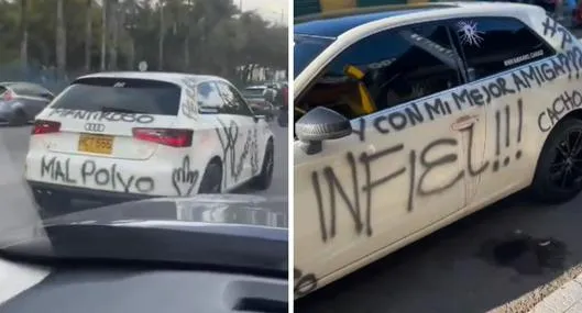 Video viral de carro en Villavicencio pintado por supuesta infidelidad