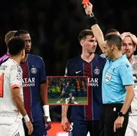Luis Díaz, expulsado de PSG vs. Bayern: dura pata a Achraf Hakimi y roja
