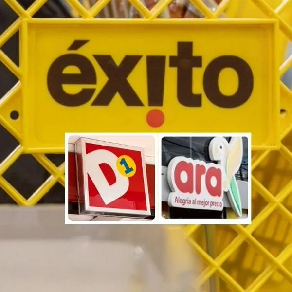 Fotos de Éxito, D1 y Ara, en nota de cuál es la estrategia de Éxito contra D1 y Ara en Colombia, la dinámica high-low