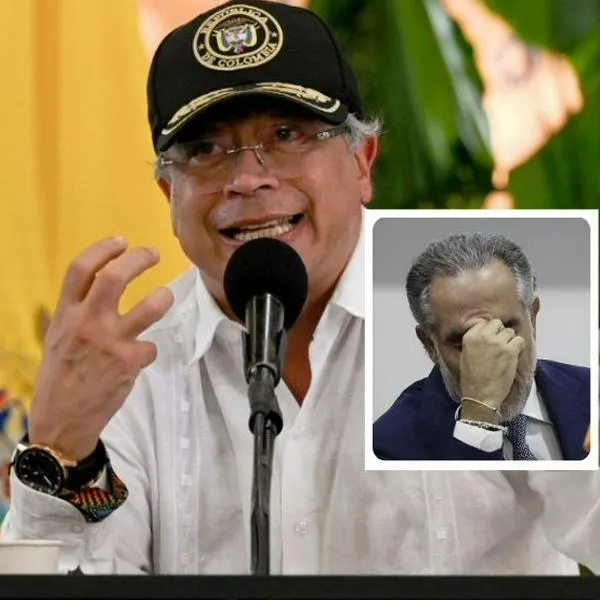 Fotos de Gustavo Petro y de Armando Benedetti , en nota de que Gustavo Petro criticó a Armando Benedetti por actitud en pulla por allanamiento