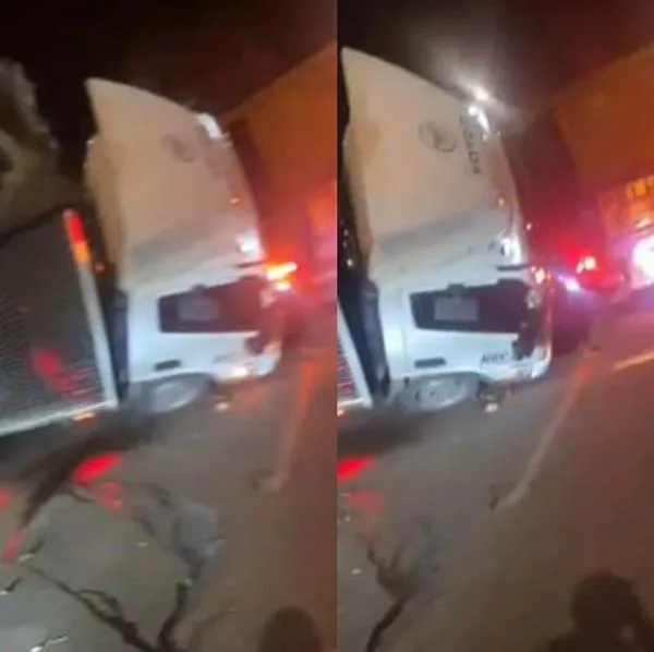 Grave accidente en el norte de Bogotá: camión se volcó luego de chocar contra tractomula y hay 2 heridos por el fuerte choque. 