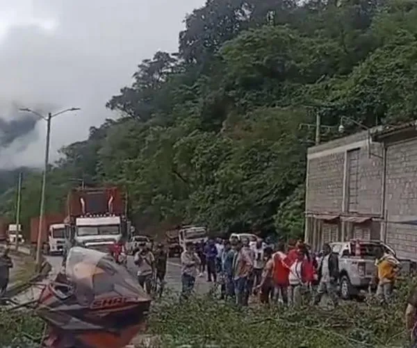 Campesinos bloquean la vía a Buenaventura por incumplimientos del Gobierno: exigen presencia de la ANT