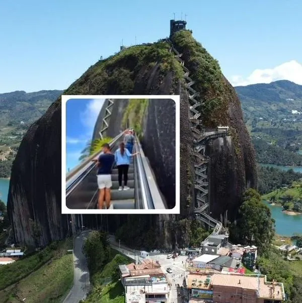 Cómo son escaleras eléctricas en piedra de Peñol en Antioquia, video viral de IA