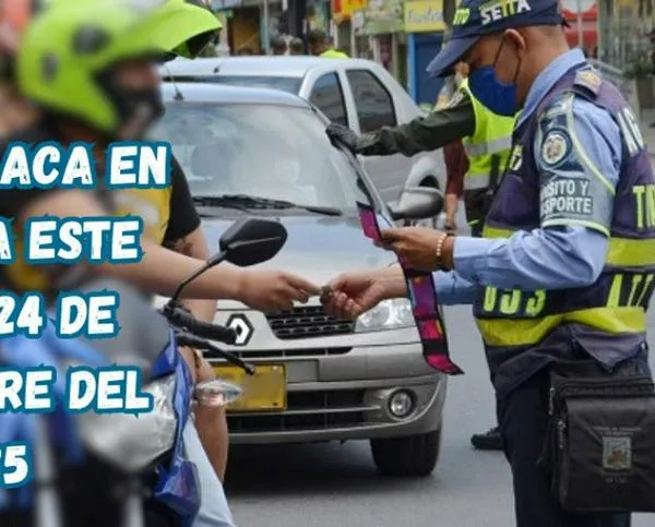 Pico y placa en Armenia (Quindío) este lunes, 24 de noviembre del 2025​