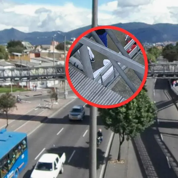 Susto en la calle 80 (Bogotá) por muerte de mujer que habría caído desde puente peatonal por problema cardiaco.