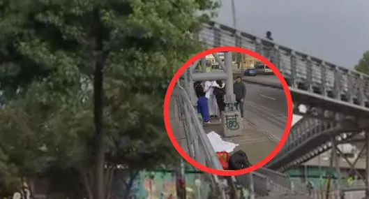 "Se partió todo": habló esposo de mujer que murió al caer de puente peatonal en calle 80 (Bogotá). Sufrió un problema cardiaco. 