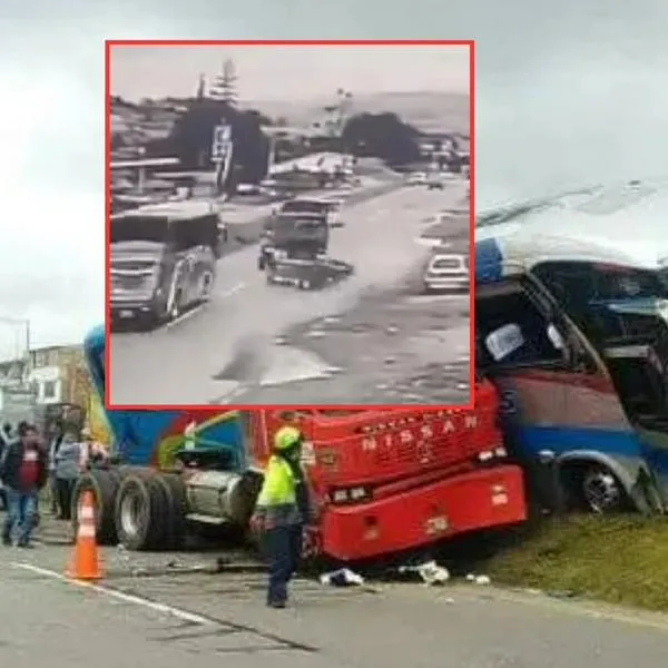 [Video] Así fue el impactante choque entre bus y camón en la vía Bogotá-Tunja