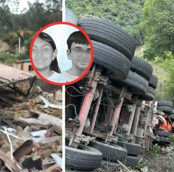 Tragedia para familia en Boyacá: tractomula sin frenos tumbó casa, mató a 2 niños y hay 6 heridos. Los menores tenían solamente 11 y 13 años. 