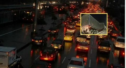 Autopista Norte Bogotá: tractomula de Indumil se partió y arma trancón en Bima