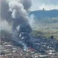 Así se vio el incendio ocurrido en Soacha, al sur de Bogotá