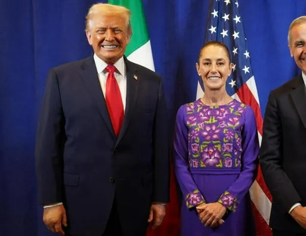 Cordial reunión a tres entre Trump, Sheinbaum y Carney en el sorteo del Mundial