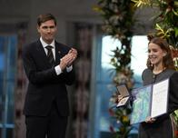 La hija de María Corina Machado recibe el Nobel de Paz en su nombre