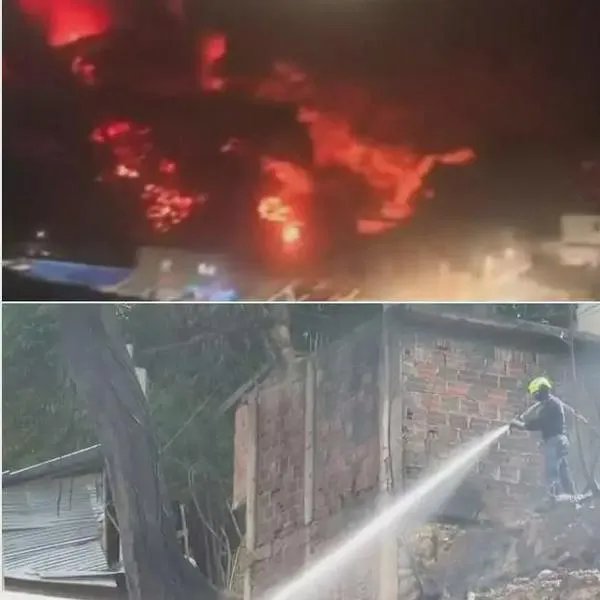 Así se vio el incendio en Bucaramanga que dejó más de 50 casas afectadas