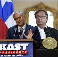 José Antonio Kast (izq.), presidente electo de Chile, y Gustavo Petro (der.), mandatario de Colombia
