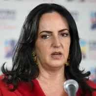 Colombian leader of the opposition in the Senate, Maria Fernanda Cabal, delivers a speech a day after the inauguration of leftist Gustavo Petro as President in Bogota, on August 8, 2022. Gustavo Petro, the first left-wing president in Colombia's history, was sworn in on Sunday in front of hundreds of thousands of people in Bogota, calling on armed groups to sign peace and end the "war against drugs". (Photo by DANIEL MUNOZ / AFP)