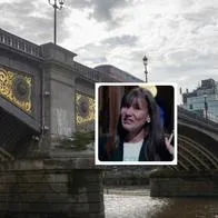 Fotos de puente Battersea  y de Zulma Guzmán, en nota sobre dónde está el puente Battersea, donde fue hallada herida Zulma Guzmán en Londres