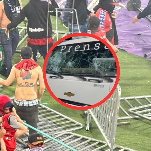 Equipos de Win Sports y Telemedellin fueron atacados en el Atanasio Girardot durante disturbios por parte de hinchas de Atlético Nacional y Medellín. 