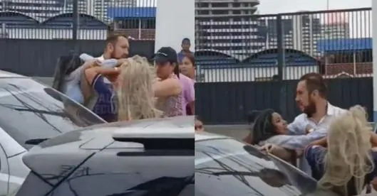 Mujer embarazada encontró a su esposo siéndole infiel y golpeó a la amante