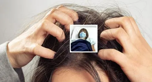 Fotos de picazón en cabeza y de Amparo Pérez, en nota de por qué Amparo Pérez, defensora de Caracol, acabó hospitalizada luego de picazón