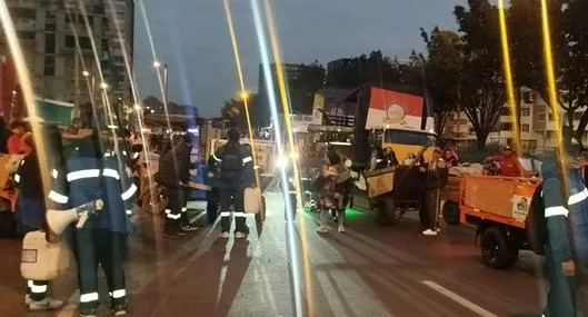 Protesta en Bogotá hoy: trancón en la calle 100, av 68 y Autopista Norte
