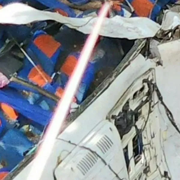 Imagen del bus accidentado en Antioquia 