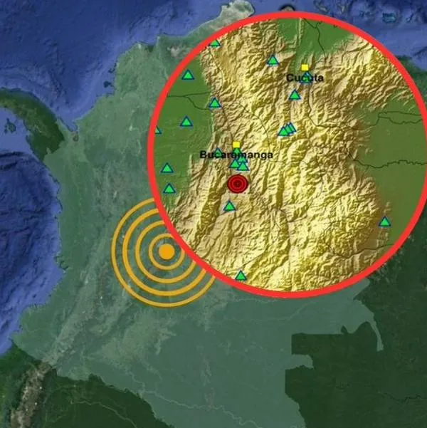 Temblor en Colombia de magnitud 3.6 en Los Santos (Santander) este jueves 2512