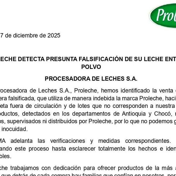 ¡Mucho cuidado! En Antioquia y Chocó están vendiendo leche en polvo falsificada