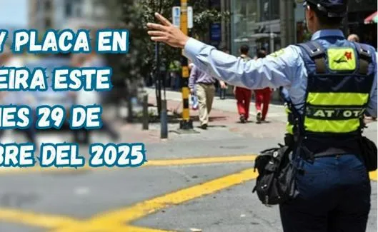 Pico y placa en Pereira (Risaralda) este lunes, 29 de diciembre del 2025