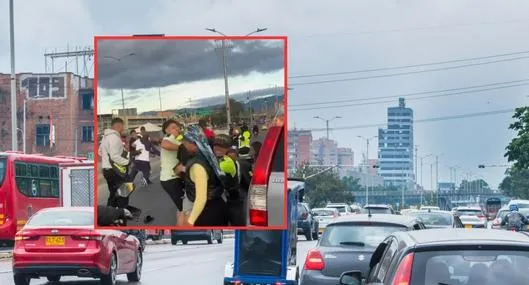 Pelea en plena NQS de Bogotá entre ocupantes de vehículos provocó cierre