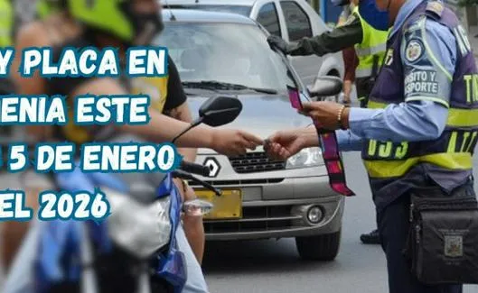 Pico y placa en Armenia (Quindío) este lunes 5 de enero del 2026