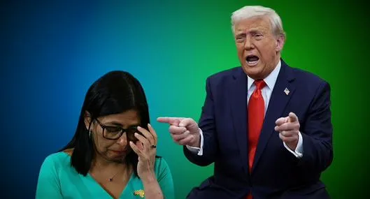Delcy Rodríguez y Donald Trump