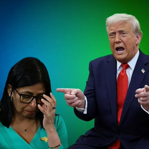 Delcy Rodríguez y Donald Trump