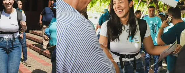 Inusual por estos lados: Claudia Margarita Zuleta salió a volantear cara a cara como hacen en Bogotá