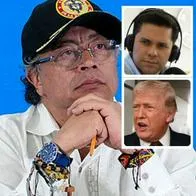 Fotos de Gustavo Petro, Luis Carlos Vélez y Donald Trump, en nota de qué dijo Gustavo Petro a Luis Carlos Vélez de pulla por reunión con Donald Trump