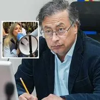 Fotos de Gustavo Petro y Vicky Dávila, en nota de por qué Vicky Dávila lanzó reto a Gustavo Petro con megáfono en Medellín: video