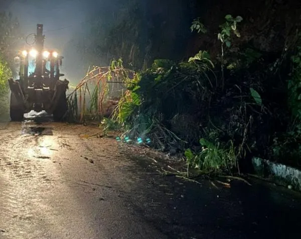 Derrumbes en la madrugada cierran vía en el oriente de Caldas