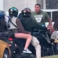 Dos motociclistas se pelearon en Bogotá y hubo disparo con arma traumática 