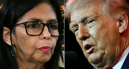 Delcy Rodríguez y Donald Trump