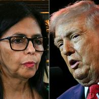Delcy Rodríguez y Donald Trump