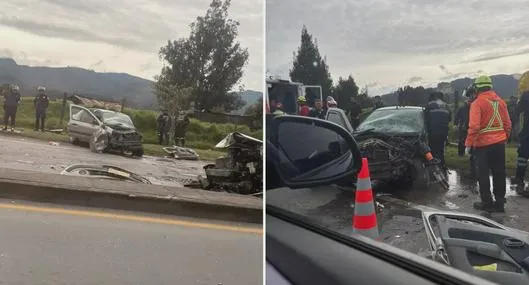 Accidente en la variante Cajicá–Zipaquirá: vehículos chocaron de frente y la vía está cerrada