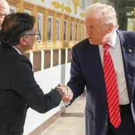 Primera foto de la reunión entre el presidente Gustavo Petro y Donald Trump, el cual se desarrolla en la Casa Blanca de Washington.