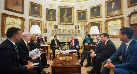 La aparición sorpresa en la reunión entre Petro y Trump: ¿qué tiene que ver con Colombia? Se trata del senador Bernie Moreno. 