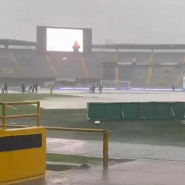 Así quedó El Campín por los aguaceros en Bogotá durante este 11 de febrero