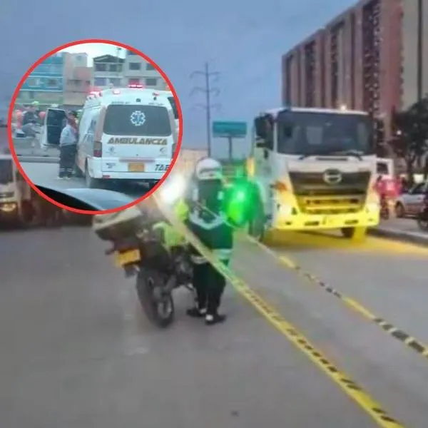 Accidente en calle 13 de Bogotá hoy dejó ciclista muerto entre dos camiones