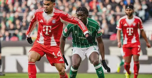 Luis Díaz no desentona en el Bayern Múnich: asistencia en la victoria 3-0 sobre Werder Bremen