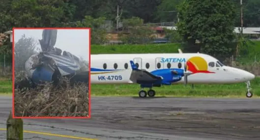 Así quedó el avión de Satena que se accidentó en Norte de Santander