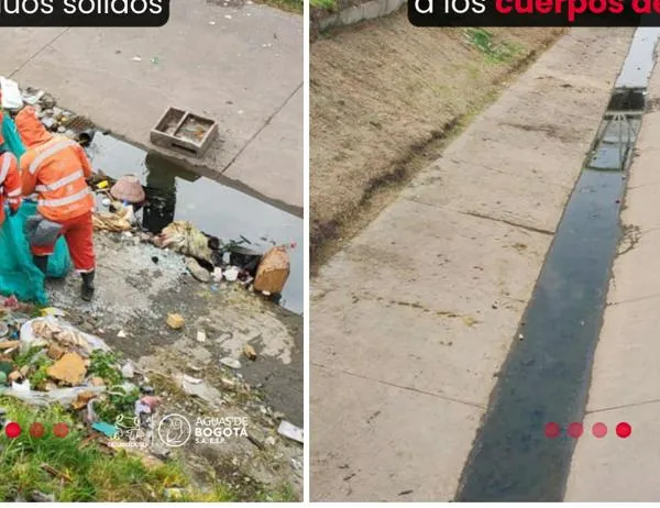 Jornada de limpieza en el Canal de Aguas de la calle 38 sur en la localidad de Kennedy 