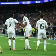 Jugadores del Real Madrid durante el triunfo contra Benfica por Champions League